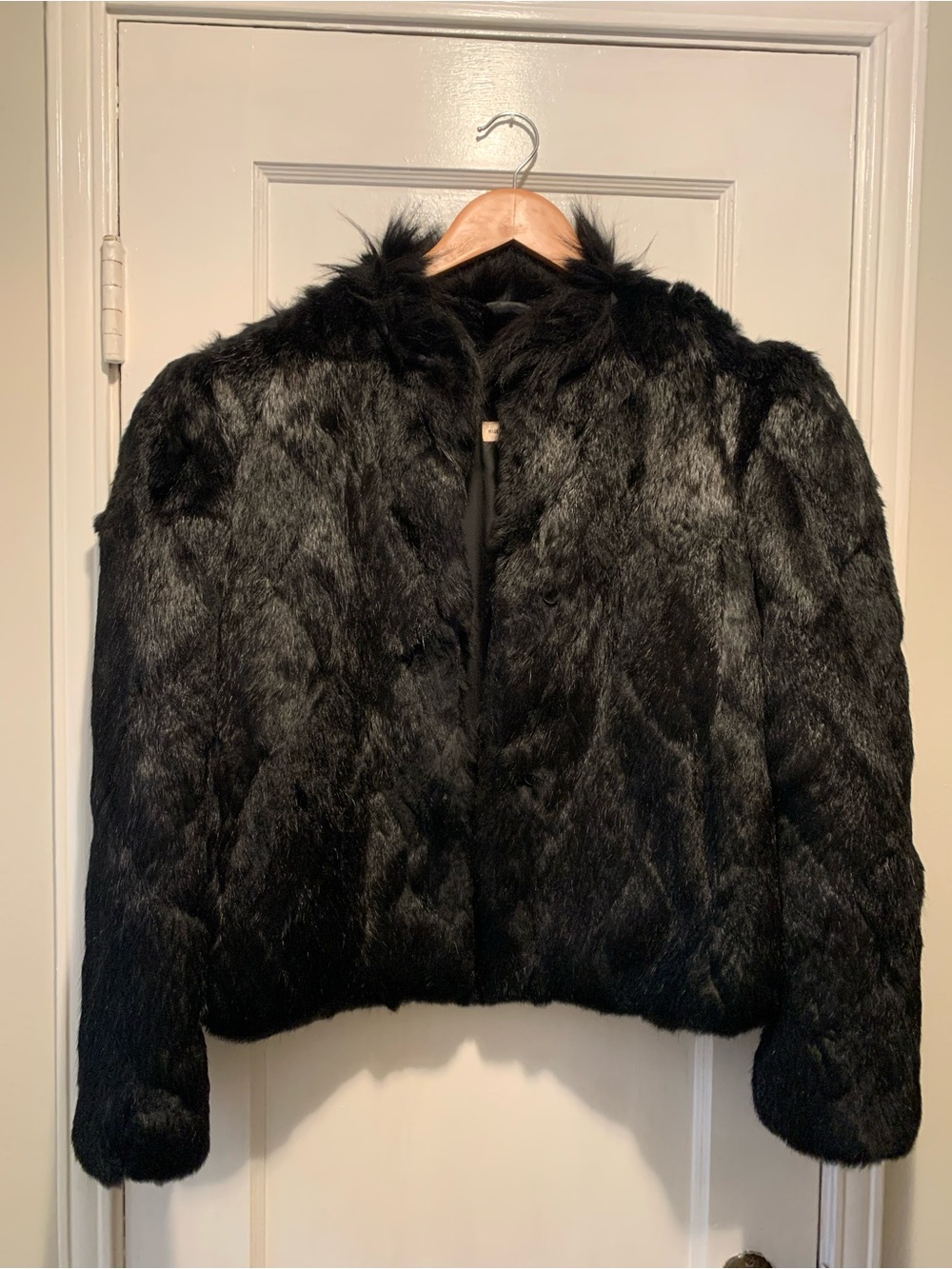 Vintage Real Rabbit Fur Coat Ultimate Mob Wife Aesthetic Size M Hollywood Glam